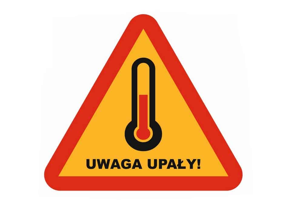 znak ostrzegający o wysokiej temperaturze
