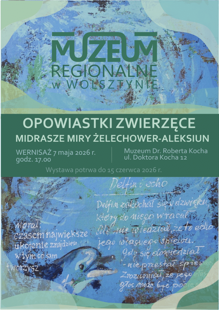 delfin na niebieskim tle. informacje o wystawie
