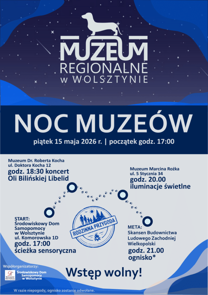 Plakat wydarzenia z mapą punktów do odwiedzenia w czasie trwania wydarzenia.